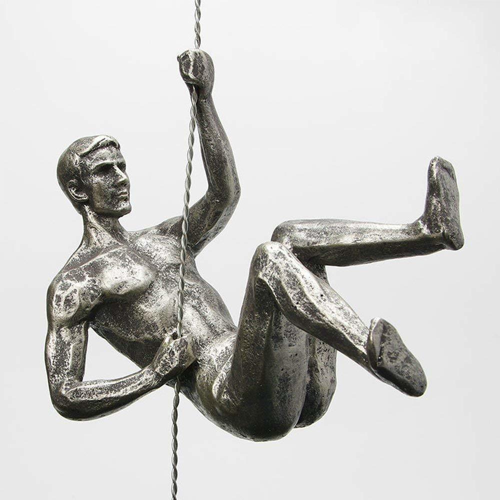 Resin Climbing Man Wall Sculptures Creative Hand-finished Sculpture Figurine🐠
